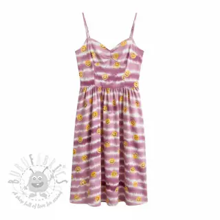 Tetra Tkanina/Muslin Happy faces blush digital print
