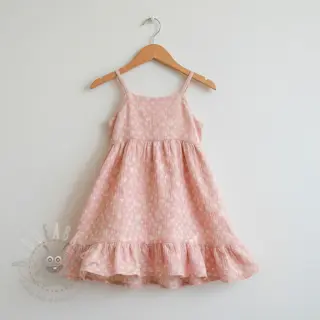 Tetra Tkanina/Muslin JACQUARD Dots pink