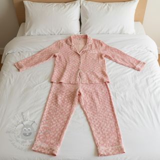 Tetra Tkanina/Muslin JACQUARD Dots pink