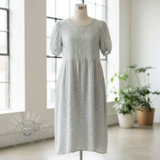 Tetra Tkanina/Muslin JACQUARD Dots light blue