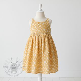 Tetra Tkanina/Muslin JACQUARD Dots dark yellow