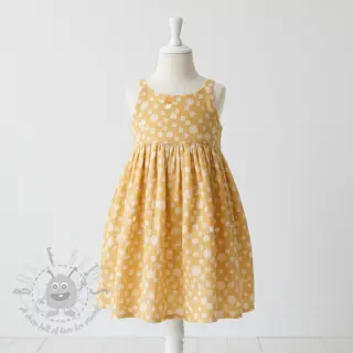 Tetra Tkanina/Muslin JACQUARD Dots dark yellow