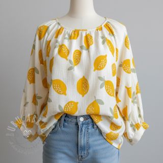 Tetra Tkanina/Muslin Lemons white