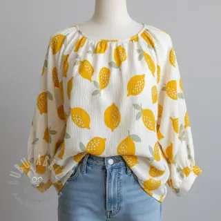 Tetra Tkanina/Muslin Lemons white