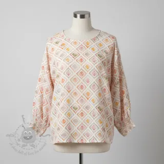 Tetra Tkanina/Muslin Geo watercolour mauve digital print