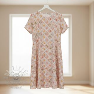 Tetra Tkanina/Muslin Geo watercolour mauve digital print