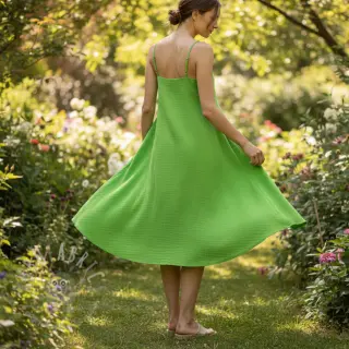 Tetra Tkanina/Muslin NEON LIME ORGANIC