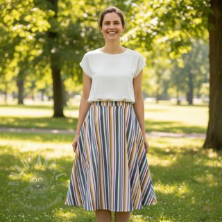 Tetra Tkanina/Muslin yarn dyed Stripe purple