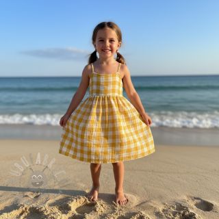 Tetra Tkanina/Muslin Double sided CHECKS MINI ochre