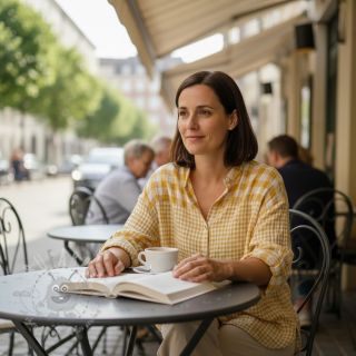 Tetra Tkanina/Muslin Double sided CHECKS MINI ochre