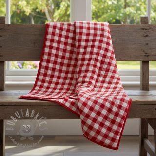 Tetra Tkanina/Muslin Double sided CHECKS MINI red