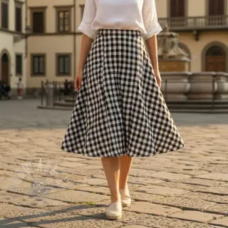 Tetra Tkanina/Muslin Double sided CHECKS MINI black