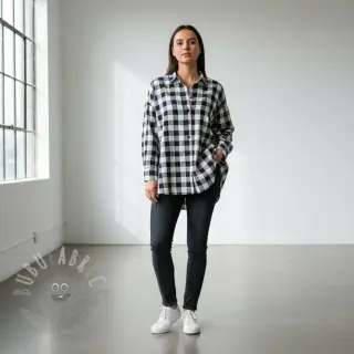 Tetra Tkanina/Muslin Double sided CHECKS MINI black