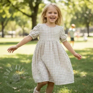 Tetra Tkanina/Muslin Double sided CHECKS MINI beige