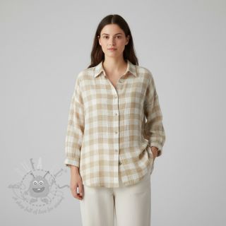 Tetra Tkanina/Muslin Double sided CHECKS MINI beige
