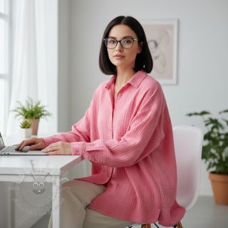 Tetra Tkanina/Muslin pink ORGANIC