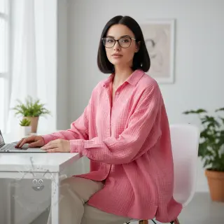 Tetra Tkanina/Muslin pink ORGANIC