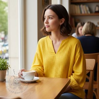 Tetra Tkanina/Muslin lemon ORGANIC