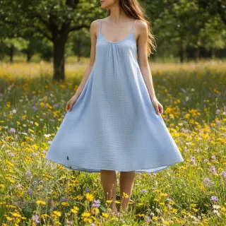 Tetra Tkanina/Muslin blue heaven ORGANIC
