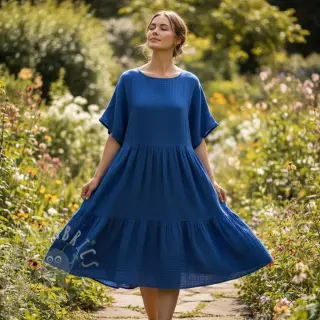 Tetra Tkanina/Muslin cobalt
