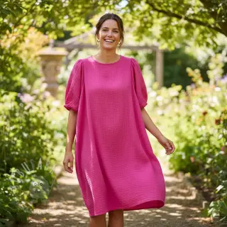 Tetra Tkanina/Muslin fuchsia ORGANIC