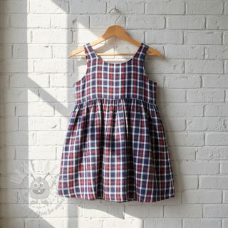 Tetra Tkanina/Muslin Double sided Checks navy
