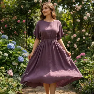 Tetra Tkanina/Muslin aubergine