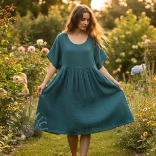 Tetra Tkanina/Muslin petrol