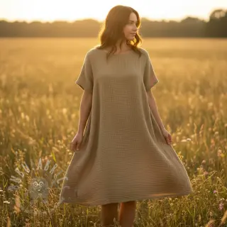 Tetra Tkanina/Muslin beige ORGANIC