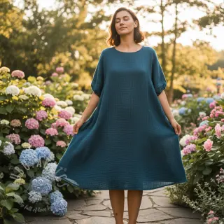 Tetra Tkanina/Muslin indigo