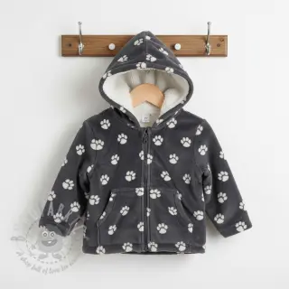 Wellness Fleece Dog paw dark grey