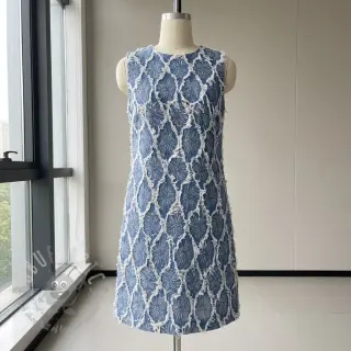 JEANS DENIM Ruffia Flowers design A