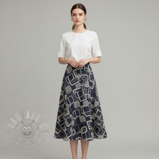 Pamuk JEANS EMBROIDERY Square dark blue