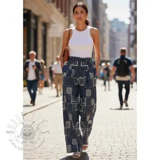 Pamuk JEANS EMBROIDERY Square dark blue