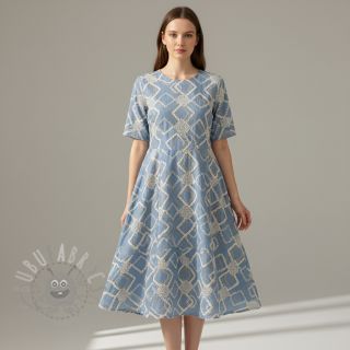 Pamuk JEANS EMBROIDERY Square light blue