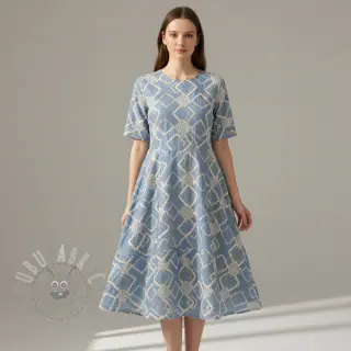 Pamuk JEANS EMBROIDERY Square light blue