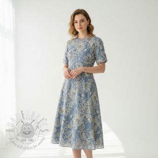 Pamuk JEANS EMBROIDERY Bouquet light blue