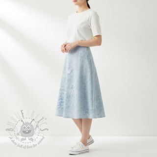 JEANS 9,5 OZ Embossed Flowers light blue