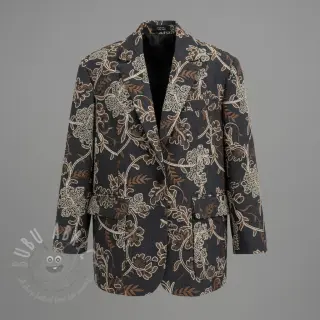 Pamuk JEANS Embroidery leaves black
