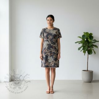 Pamuk JEANS Embroidery leaves black