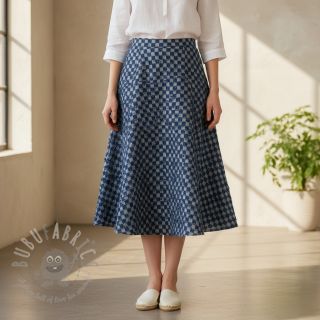 JEANS Check Jacquard DARK BLUE