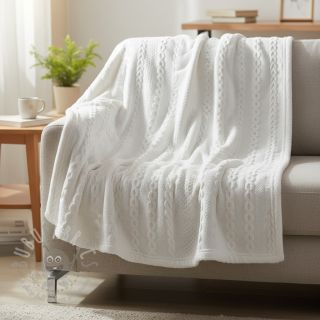 Pletenina jacquard Cable white