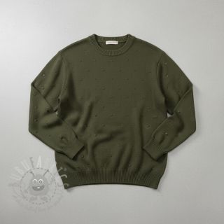 Pletenina BIG KNIT DOT camo green