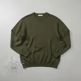 Pletenina BIG KNIT DOT camo green