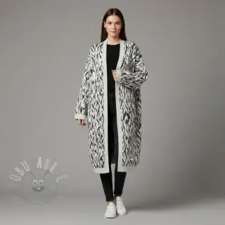 Pletenina jacquard Comfy Blurry Ikat grey