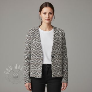 Pletenina jacquard Comfilia Zigzag wavy brown