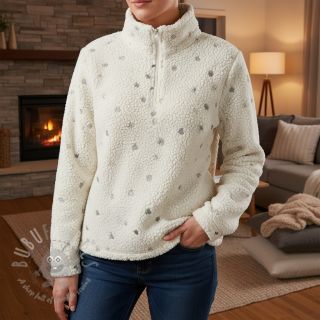 Tkanina za kapute TEDDY Tossed hearts silver