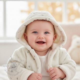 Tkanina za kapute TEDDY Tossed hearts silver