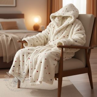 Tkanina za kapute TEDDY Tossed hearts multi