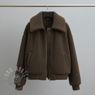 Tkanina za kapute TEDDY dark brown